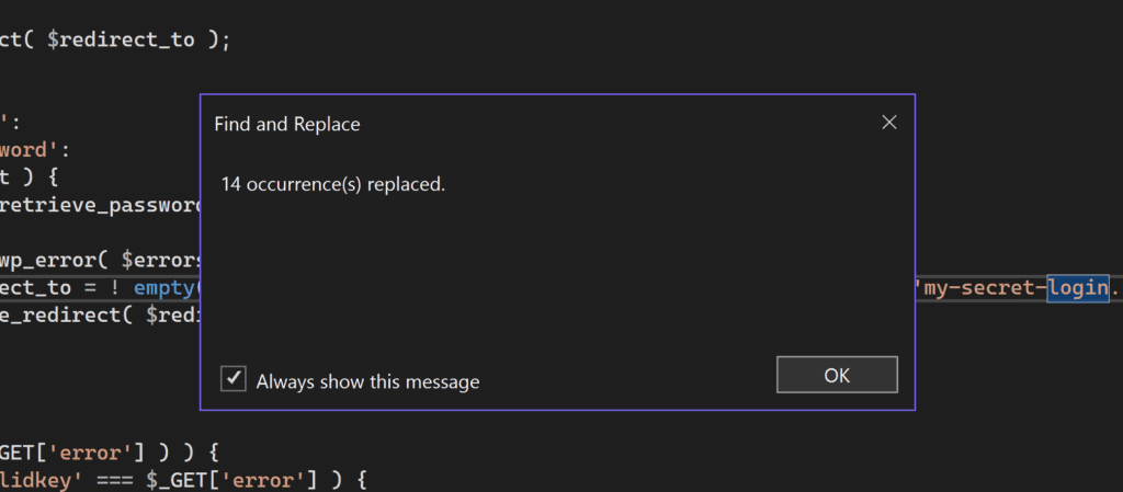 Successful Replacement