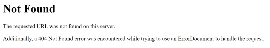 The Not Found Error Page