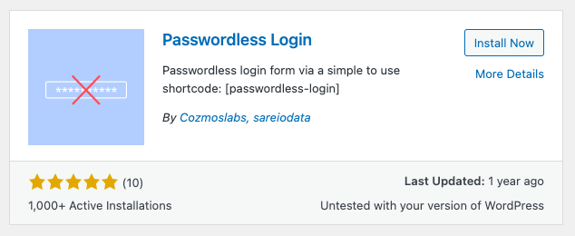 passwordless login plugin