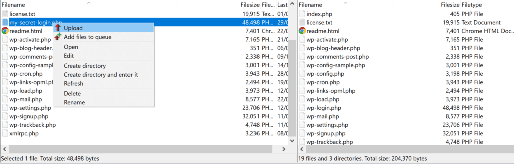 Uploading the New Login File