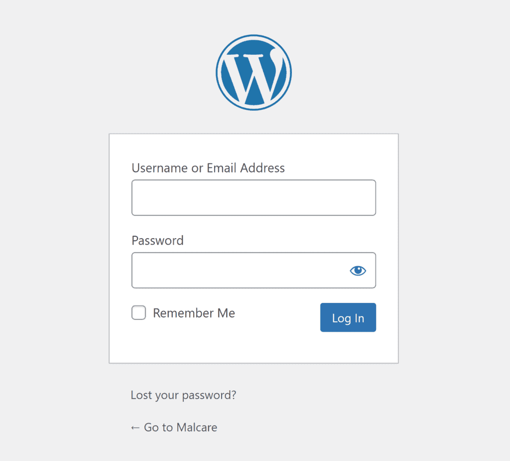 WordPress Login Form
