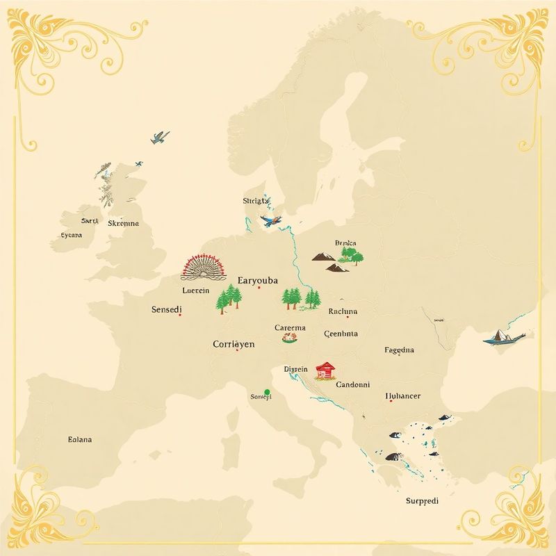 Mapa střední a jižní Evropy s vyznačenými lokacemi